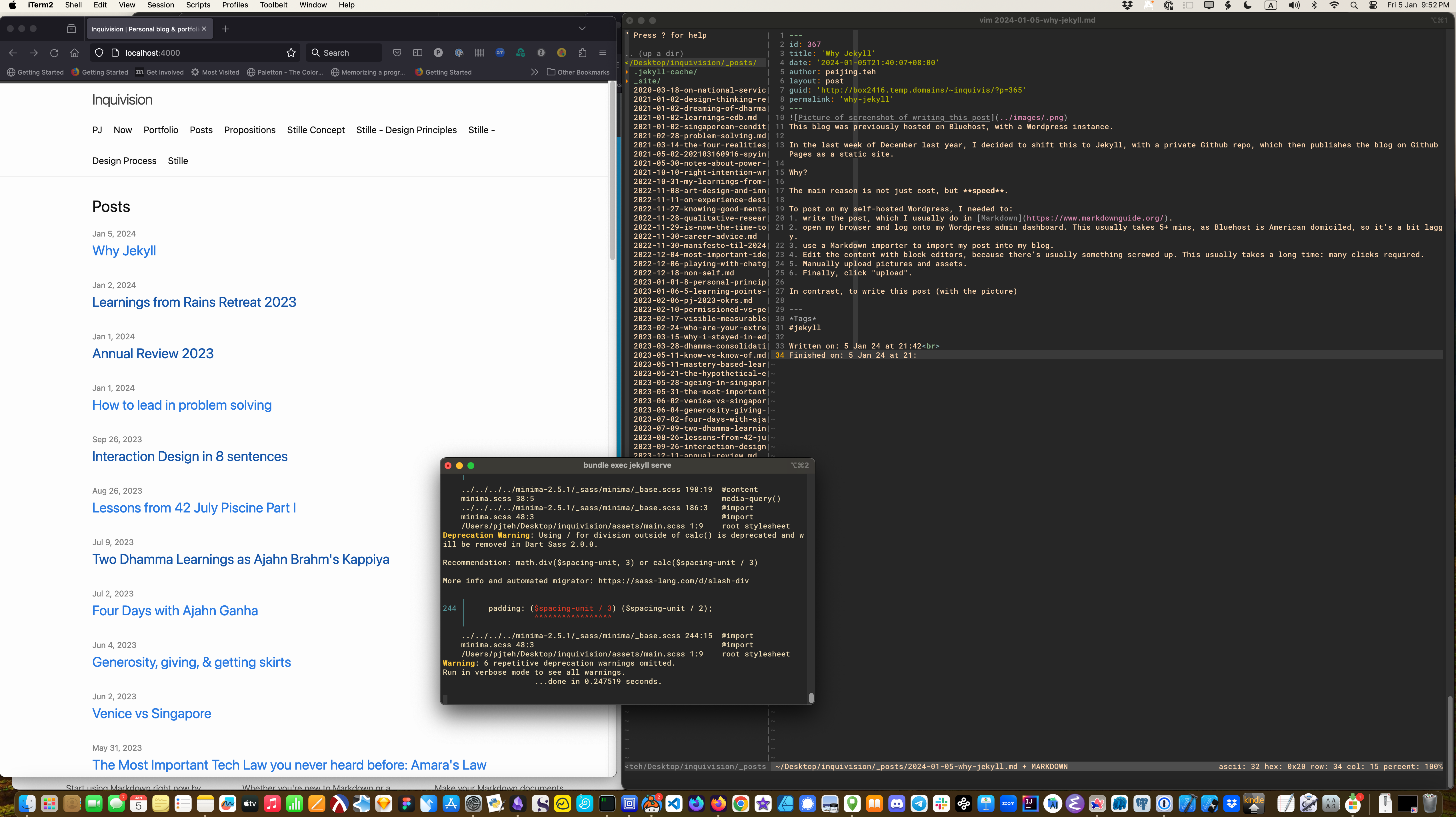 Picture of screenshot of writing this post