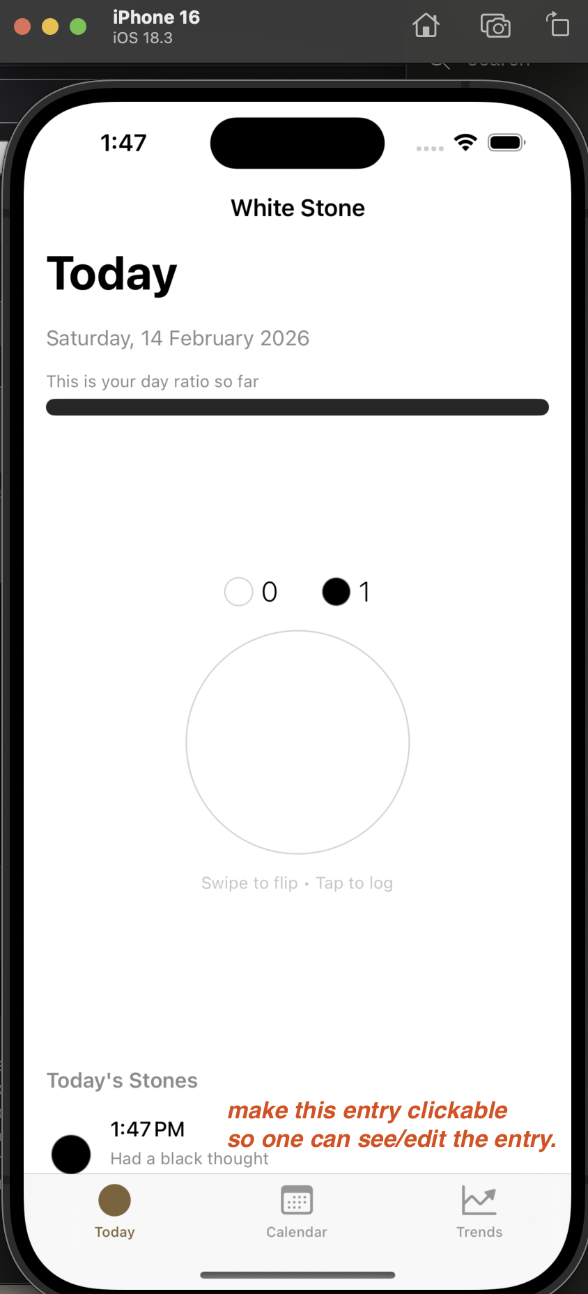 Screenshot of White Stone Today viewscreen